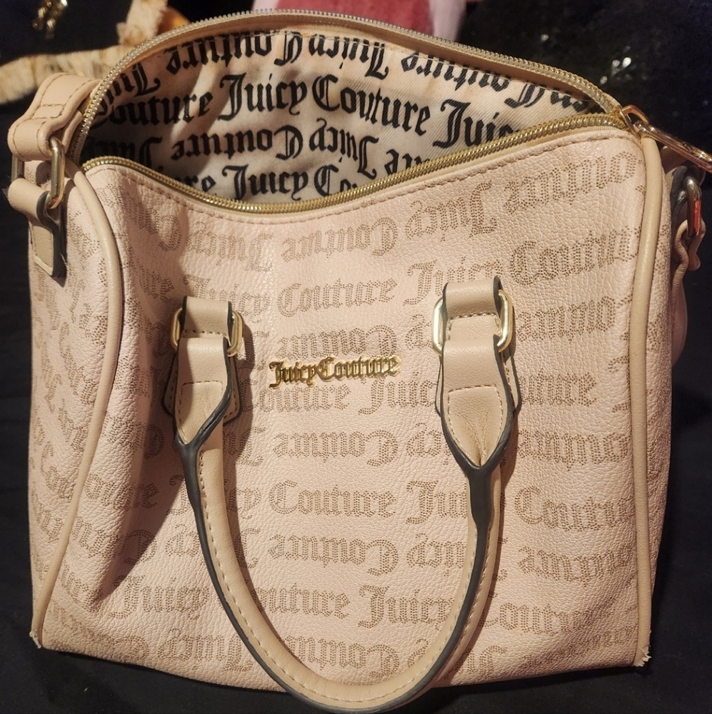 Juicy Couture Beige Satchel with Gold Accents